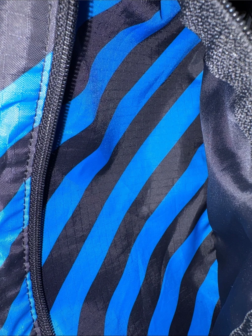 Lesportsac Blue and Black Diagonal Stripe Messenger Bag